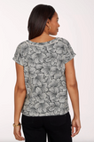 Ruby Rd. Floral Mono V Neck