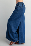 Women's Drawstring Wide Denim Pants