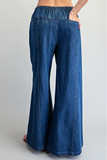 Women's Drawstring Wide Denim Pants