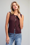 Women's Button Down Ribbed Top