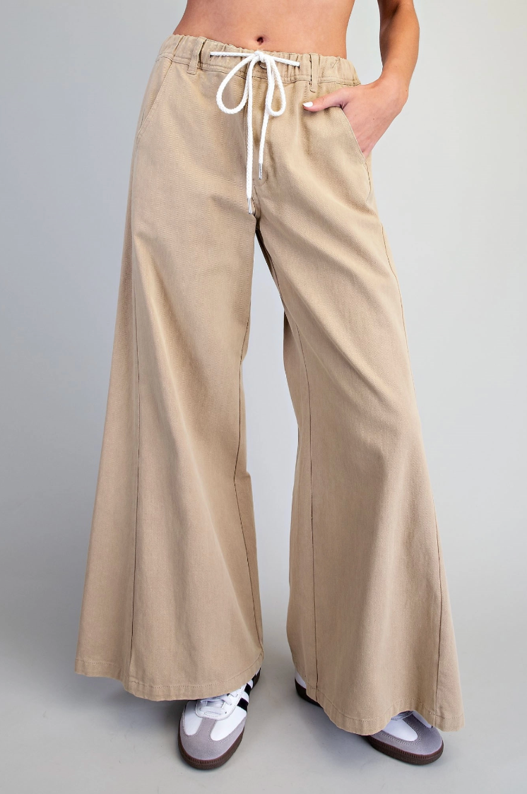 Women's Drawstring Wide Leg Pants