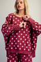 Women's Mineral Washed Polka-dot Crew Neck
