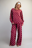 Women's Mineral Washed Polka-dot Crew Neck