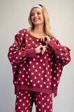 Women's Mineral Washed Polka-dot Crew Neck