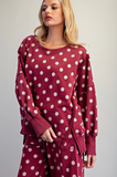 Women's Mineral Washed Polka-dot Crew Neck