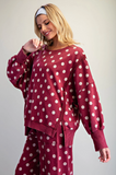 Women's Mineral Washed Polka-dot Crew Neck