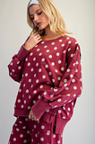 Women's Mineral Washed Polka-dot Crew Neck