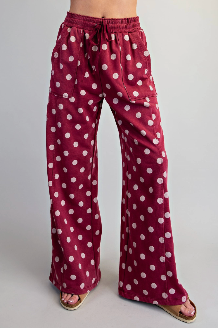 Women's Mineral Washed Polka-dot Pants