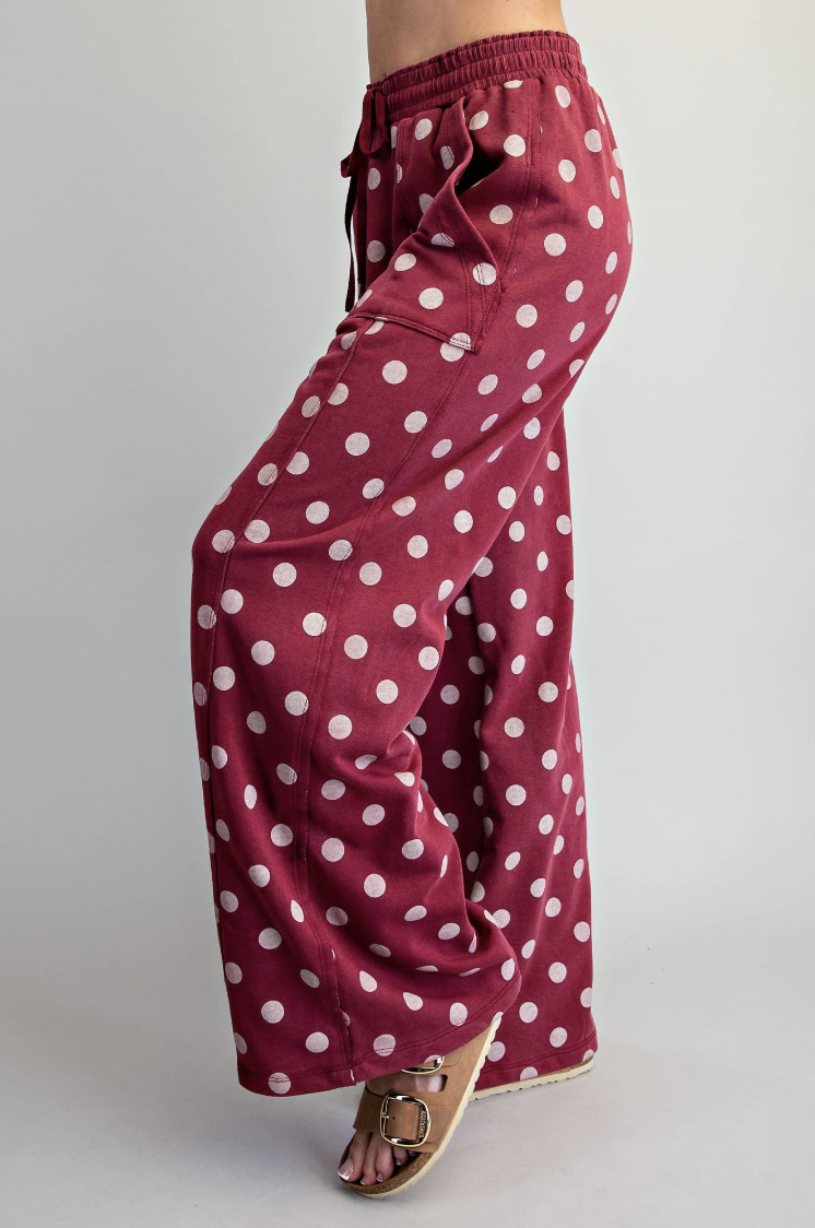 Women's Mineral Washed Polka-dot Pants