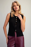Women's Button Down Ribbed Top