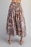 Smocked Boho Maxi Skirt