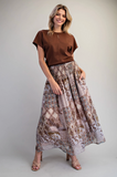 Smocked Boho Maxi Skirt