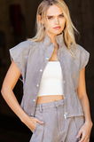 Mineral Washed Cap Sleeve Vest