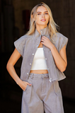 Mineral Washed Cap Sleeve Vest