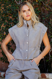 Mineral Washed Cap Sleeve Vest