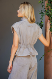 Mineral Washed Cap Sleeve Vest