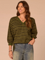 Democracy 3 Quarter Sleeve V-Neck Top