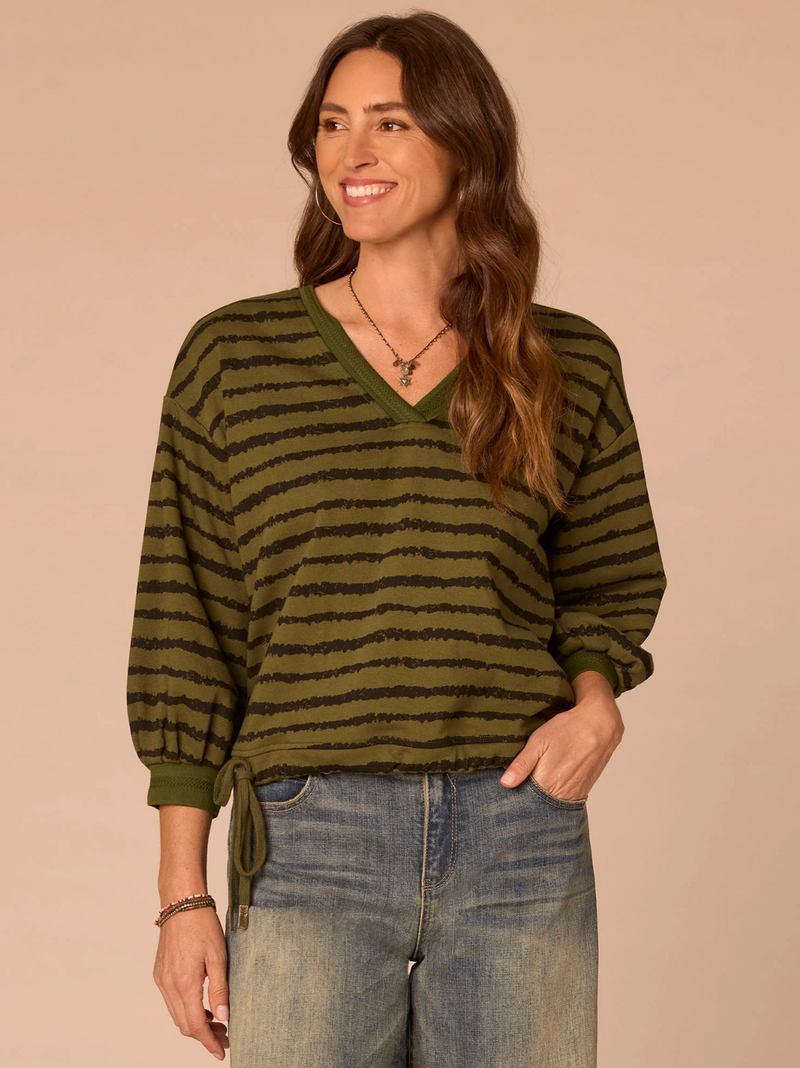 Democracy 3 Quarter Sleeve V-Neck Top
