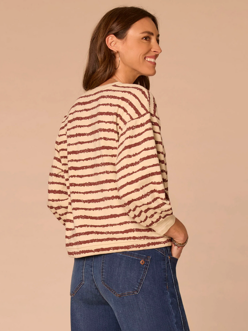 Democracy 3 Quarter Sleeve V-Neck Top