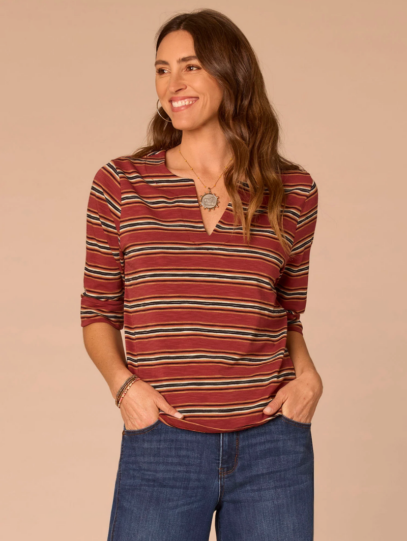 Democracy Cuff Sleeve Split V Top