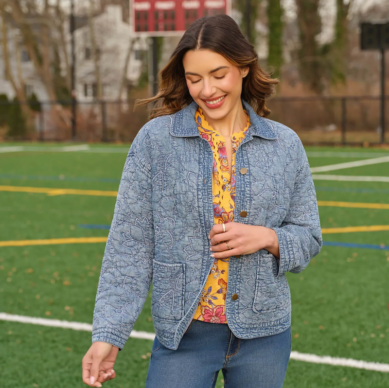 Ruby Rd. Quilted Denim Jacket