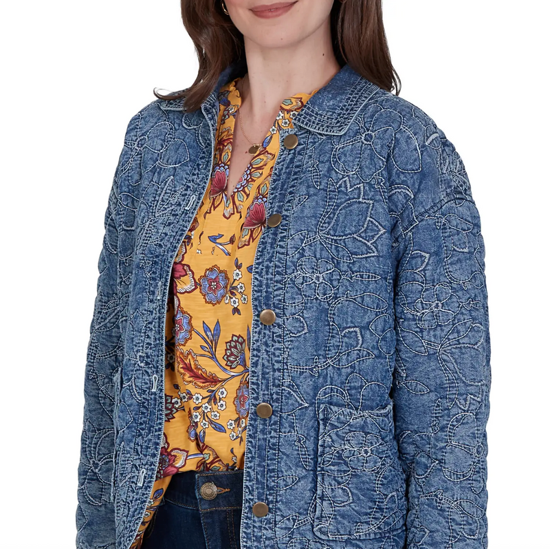 Ruby Rd. Quilted Denim Jacket