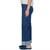 Ruby Rd. Pinstripe Wide Cuff Jeans