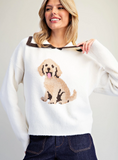 Ladies' Puppy Collar Knitted Sweater