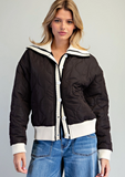 Ladies' Contrast Quilted Knit Jacket