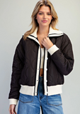 Ladies' Contrast Quilted Knit Jacket