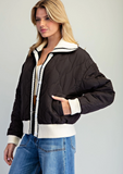 Ladies' Contrast Quilted Knit Jacket