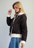 Ladies' Contrast Quilted Knit Jacket