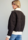 Ladies' Contrast Quilted Knit Jacket