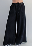 Ladies' Wide Leg Mineral Washed Pants