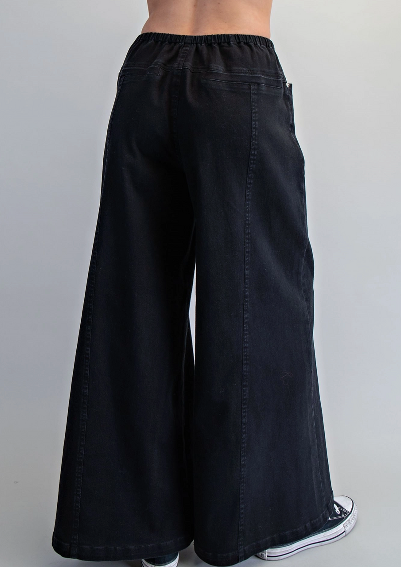 Ladies' Wide Leg Mineral Washed Pants