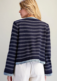 Ladies' Denim Trim Knit Jacket