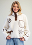 Ladies Fuzzy Fleece Western Pullover
