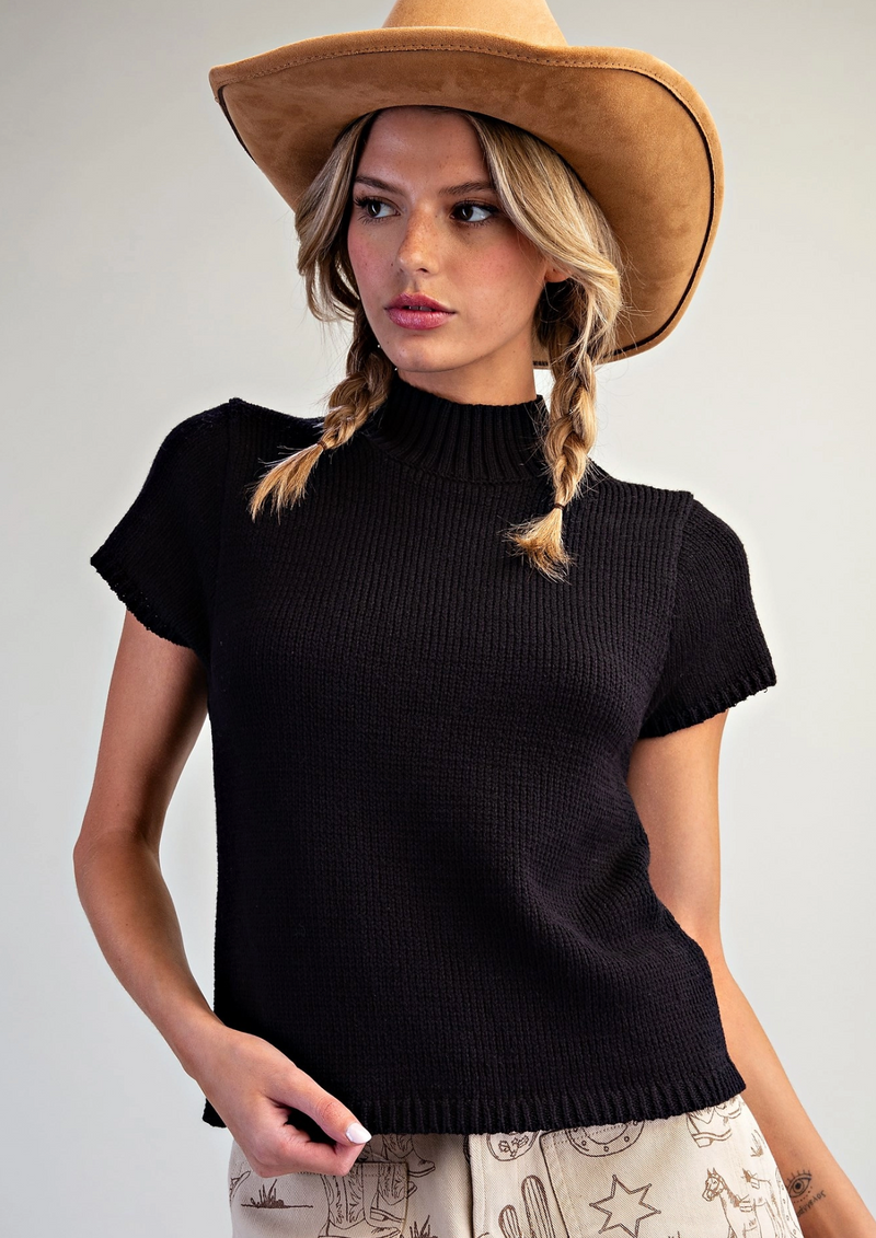 Ladies' Knit Mock Neck Top