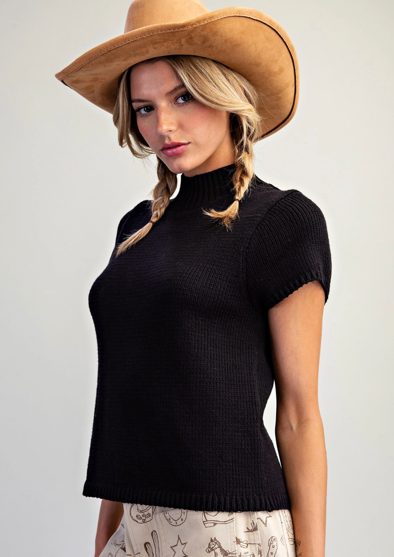 Ladies' Knit Mock Neck Top
