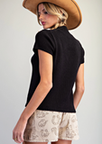 Ladies' Knit Mock Neck Top