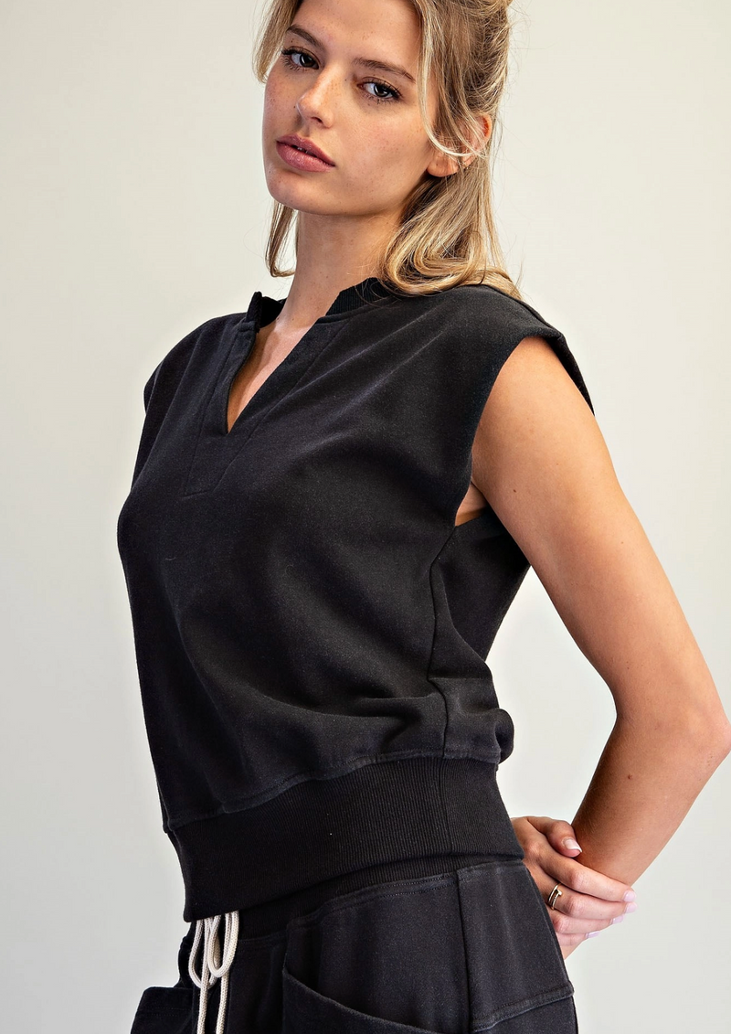 Ladies' V-Neck Cap Top